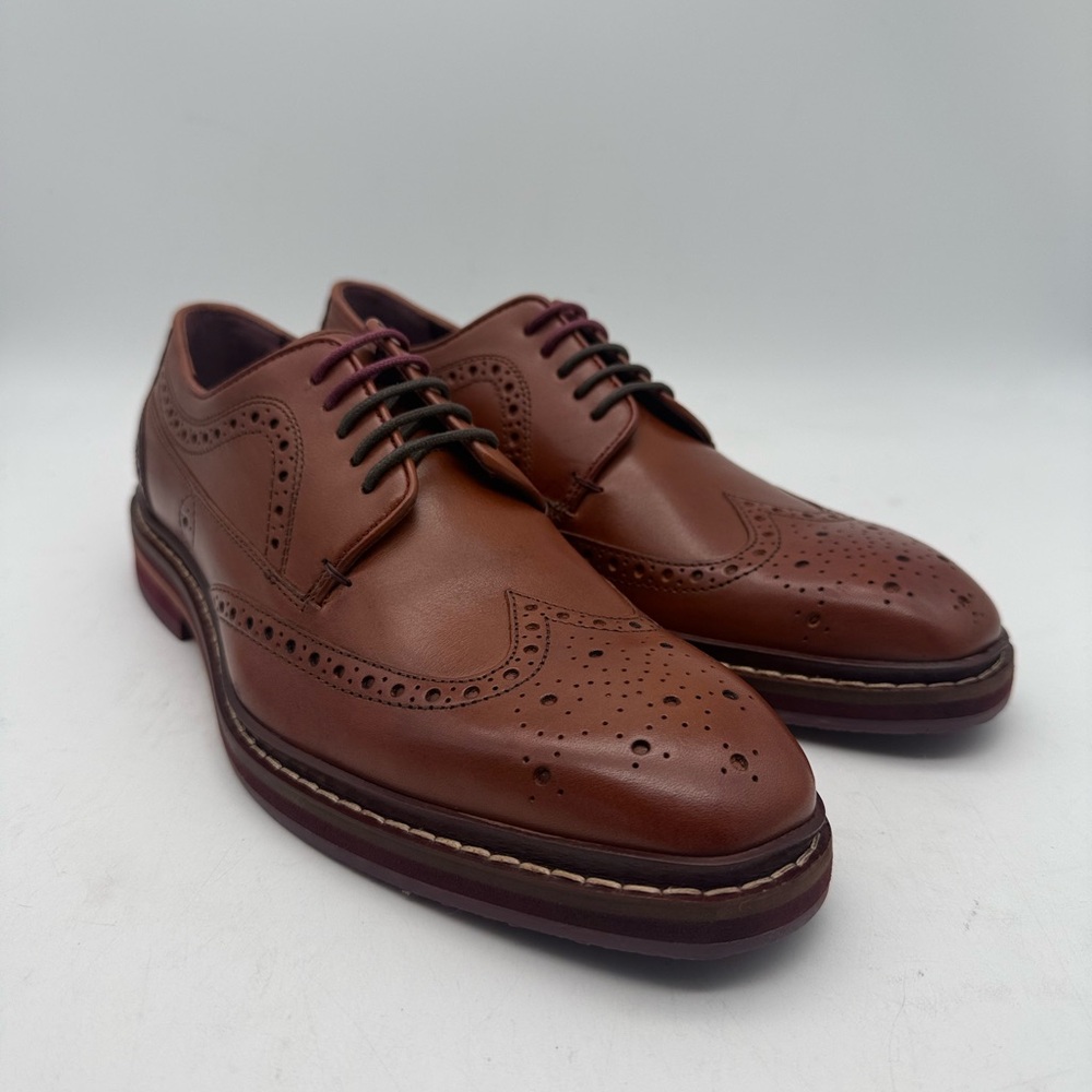BRAND NEW Ted Baker Men's Gourdon Oxford Wingtips Tan Sz 7 US